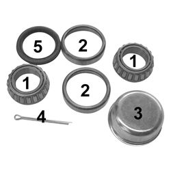 RT RTBEA250 - Bearing Kit 2.5K lb - 44649(2), 44610(2), Seal, Cap RT