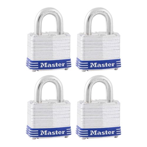 (4-PACK) LAMINATED PADLOCK 1-9/16"