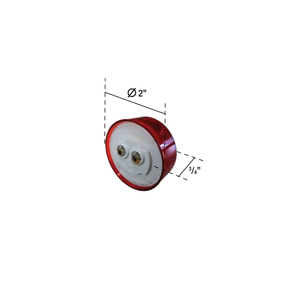 Uni-Bond KT3205R 2" Round Side Marker Light Red