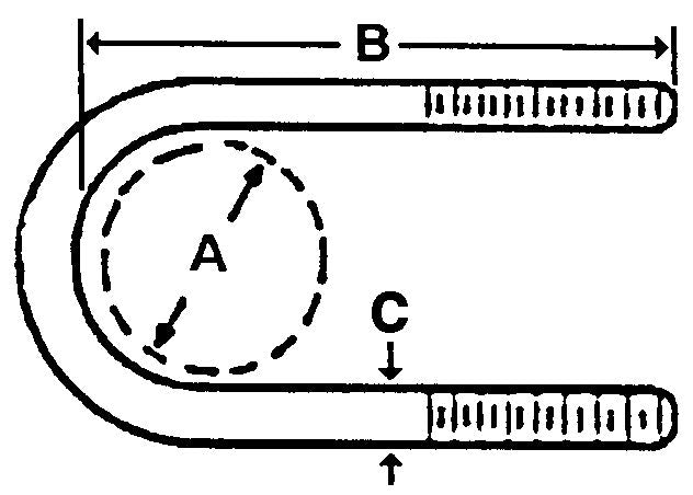 "U" BOLT ROUND 2-1/2"(ZINC)