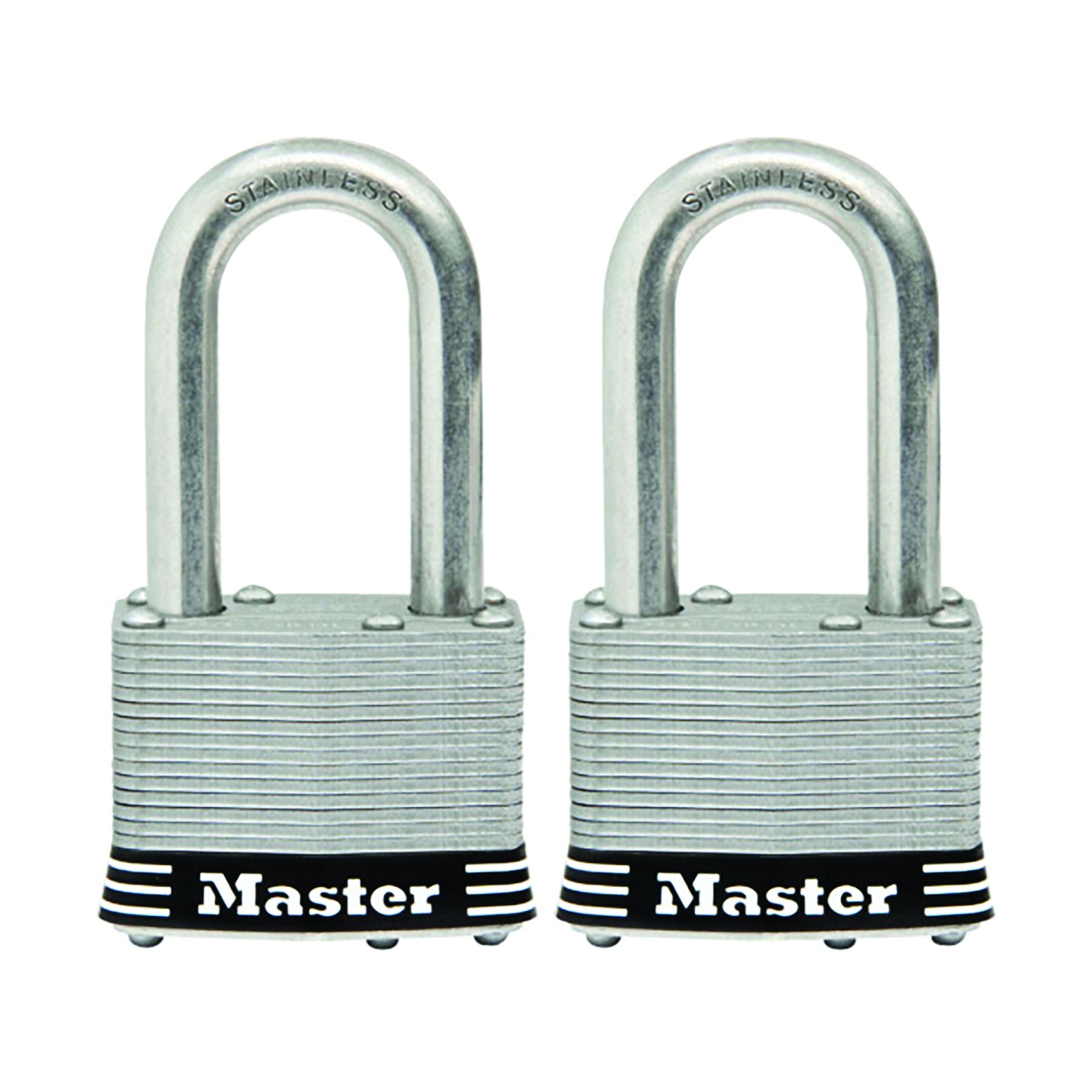 (2/PACK) LAMINATED STAINLESS STEEL PADLOCK 1-3/4" x 1-1/2"