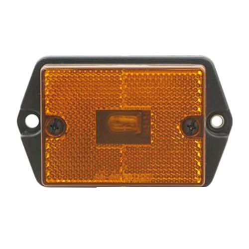 RECTANGLE CLEARANCE/MARKER, BLACK BASE,AMBER, FLUSH MOUNT