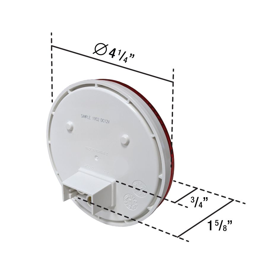 Uni-Bond LED4000CS-10R - LED 4" Round S/T/T Lamp Clear Lens Red - 10 Diode